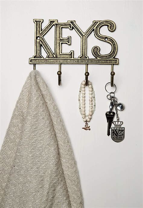 metal key box with hooks|decorative hooks for hanging keys.